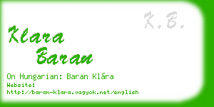 klara baran business card